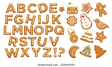 Happy holidays, Christmas abc letters font, graphic design vector.