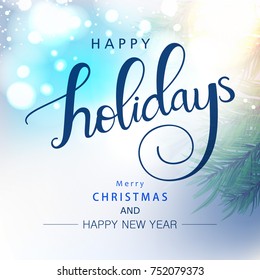 Happy Holidays and Christmas sale vector illustration