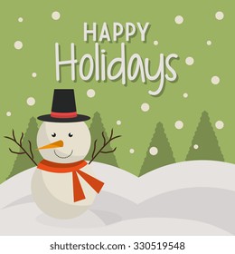 Happy holidays christmas season design, vector graphic.