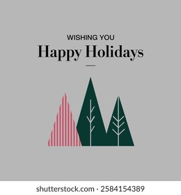 Happy holidays Christmas vector post design template