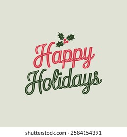 Happy holidays Christmas vector post design template