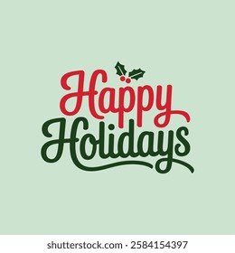 Happy holidays Christmas vector post design template