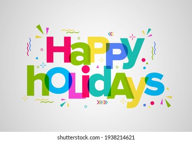 Happy holidays colorful banner background Template design