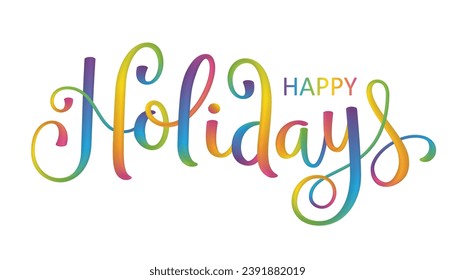 HAPPY HOLIDAYS colorful brush calligraphy banner