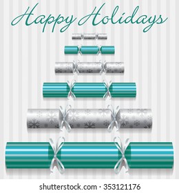 Happy Holidays cracker card in vector format.