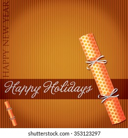 Happy Holidays cracker card in vector format.