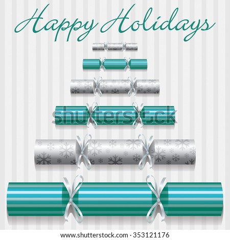 Happy Holidays cracker card in vector format.