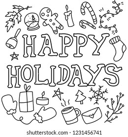 Happy Holidays Doodle