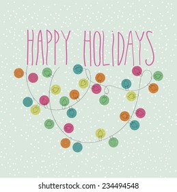 Happy Holidays Doodle Card
