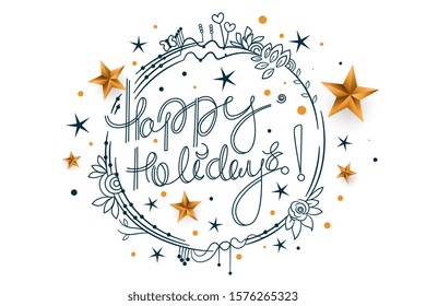 happy holidays festival stars decoration background design