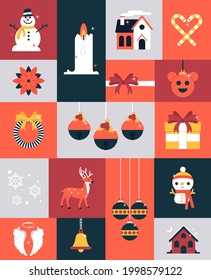 Happy Holidays Flat Vectors Set 