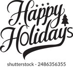 Happy Holidays Gold Vector Holiday Text, Holiday Text, Holiday Sign, Happy Holidays, Holiday Text Set, Happy Holidays Background, Isolated Illustration 