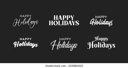 Happy Holidays Gold Vector Holiday Text, Holiday Text, Holiday Sign, Happy Holidays, Holiday Text Set, Happy Holidays Background, Isolated Illustration Vector