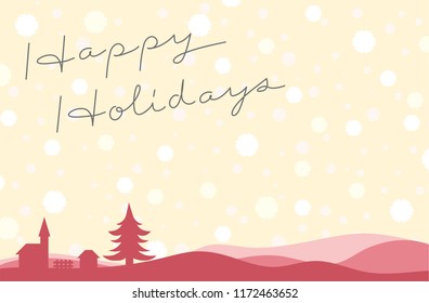 Happy Holidays greeting card design on Japanese traditional pattern kimono snowflake
 background