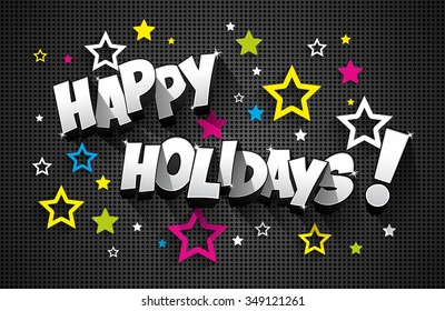 Happy Holidays greeting card design vector illustration