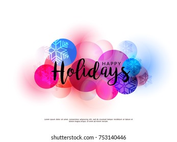 Happy Holidays Greeting Card Design Background.
