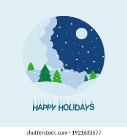 happy holidays greeting card illustration