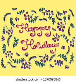 happy holidays greeting card new year