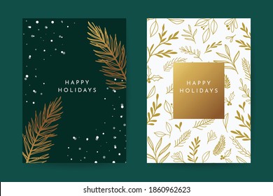 Happy Holidays Greeting Card Vector template. Happy New year 2021. Happy Winter design concept for cover, invitation card, website banner, social media story and post.