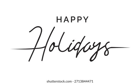 Felices fiestas. Dibujado a mano caligrafía creativa y rotulación de la pluma del pincel. diseño para tarjetas de felicitación de vacaciones e invitaciones de las Navidades felices y feliz año Nuevo y vacaciones de temporada