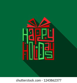 HAPPY HOLIDAYS hand lettering card