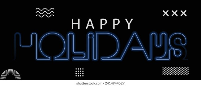 Happy Holidays Handwriting Lettering Calligraphy with Gold Color, isolated on white background. Greeting Card Vector 