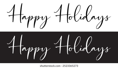 Happy Holidays Handwriting Lettering Calligraphy with Gold Color, isolated on white background. Greeting Card Vector Illustration Template in eps 10.