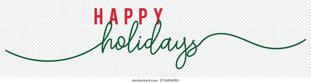 Días festivos felices caligrafía manuscrita para el Web, medios sociales, Plantilla del Anuncio del E-mail, cabecera, firma del E-mail, imprimible, aislado en fondo transparente