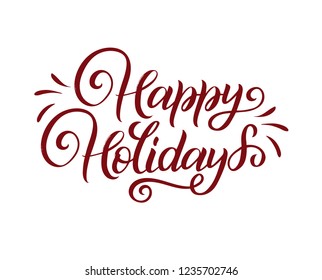 Happy Holidays Handwritten Phrase Holiday Stock Vector (Royalty Free ...