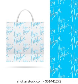 Happy holidays. Holiday pattern over paper package.  Seamless pattern. Vector EPS File contains seamless patterns under clipping mask and in swatches.