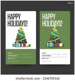 Happy Holidays ID Tag Card with Christmas Drink