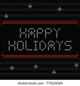 Happy Holidays. Knitted pattern