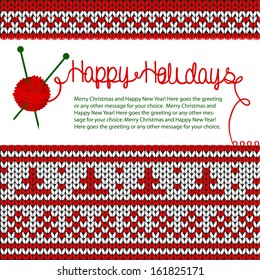 Happy Holidays knitting greeting
