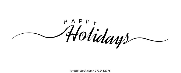 Happy Holidays letter calligraphy banner