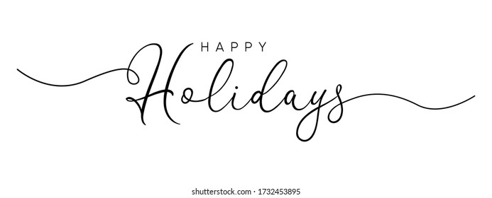 Happy Holidays letter calligraphy banner