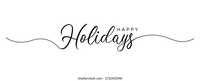 Happy Holidays letter calligraphy banner