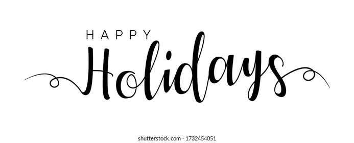 Happy Holidays Letter Calligraphy Banner Stock Vector (Royalty Free ...