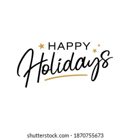 Happy Holidays lettering banner vector