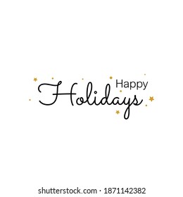 Happy Holidays lettering banner vector