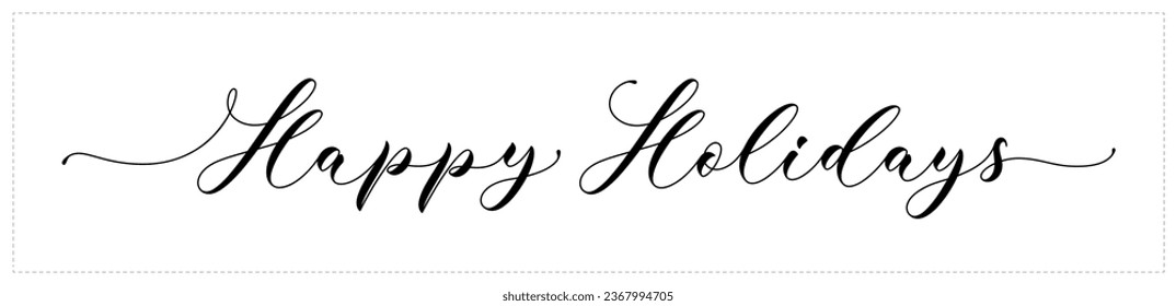 Happy Holidays lettering. Greeting handwritten calligraphy design. Happy Holidays, text design.