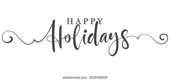 Happy holidays lettering, Happy hollidays typography vector eps