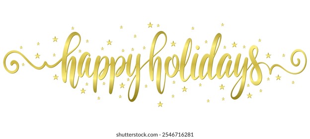 Happy holidays lettering script calligraphy vector eps