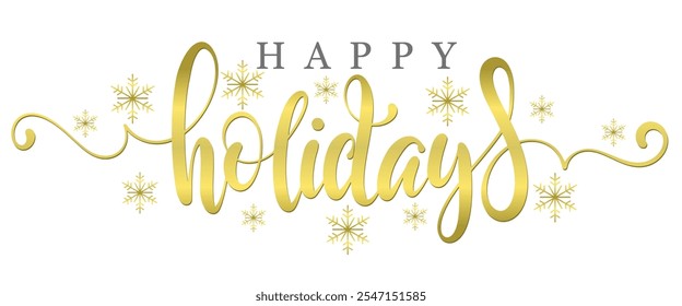 Felices fiestas de letras Vector de caligrafía eps