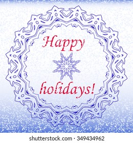 Happy holidays  lettering text for card, badge, flyer, logo template and icon. Vector illustration.