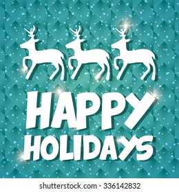 Happy holidays and Merry Christmas card design, vector illustration.