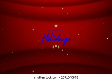Happy Holidays, Merry Christmas and Happy New Year Background or Wallpaper, Card Poster, with snowflake Design, Vector EPS
