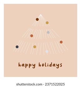 Happy holidays. Minimalistic card design. Set for branding cover, card, posters. Card template