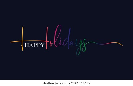 Happy Holidays, Modern universal artistic templates. Merry Christmas Corporate Holiday cards and invitations. Floral frames and backgrounds design. Vector illustration.