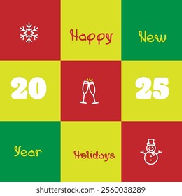 Happy Holidays and New Year | Trendy Festive Celebration Design