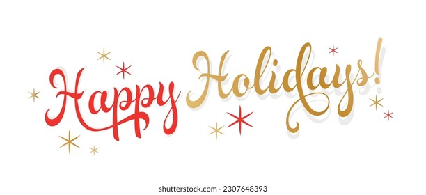 Happy holidays on white background